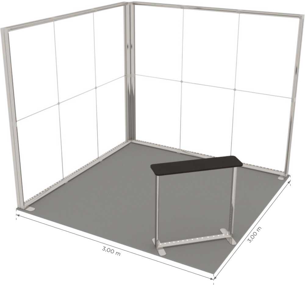 Photon™ kiállítóstand 9 m² (3x3) sarok