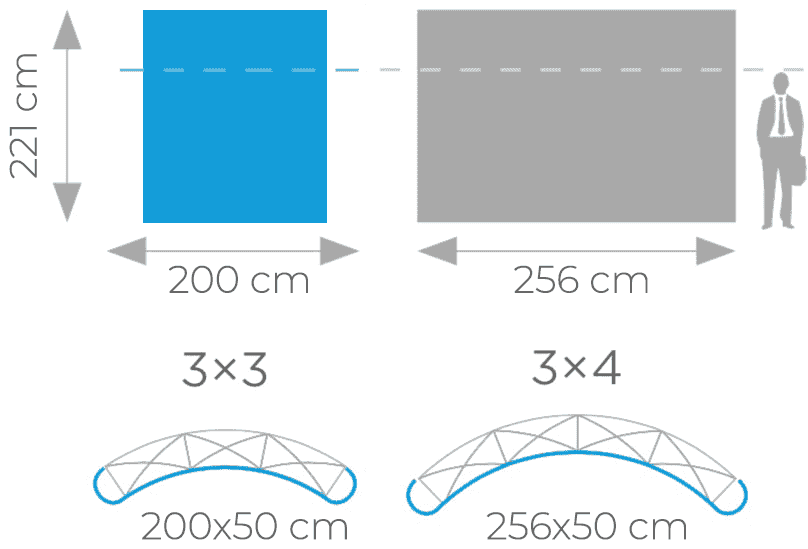 Black Pro Pop Up 3x3 ívelt – részletek